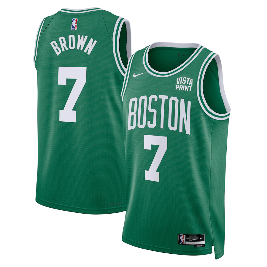 Unisex Nike Jaylen Brown Kelly Green Boston Celtics Swingman Badge Player Jersey