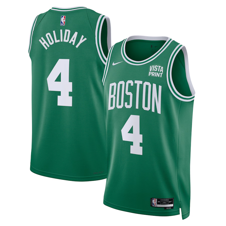 Unisex Nike Jrue Holiday Kelly Green Boston Celtics Swingman Badge Player Jersey